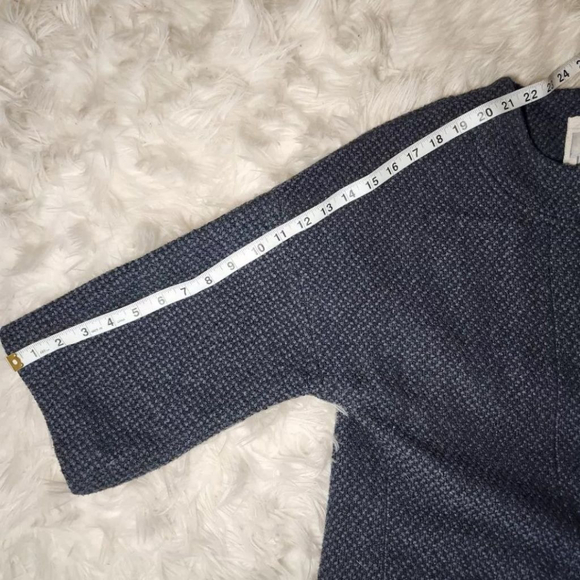 Kensie Navy Tweed Wool Blend Pea Coat - Picture 6 of 8